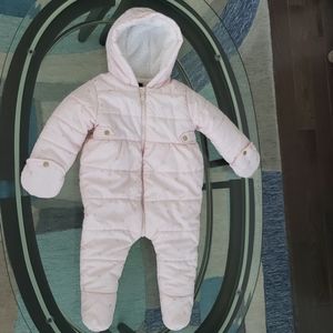 Pink baby winter one piece snowsuit